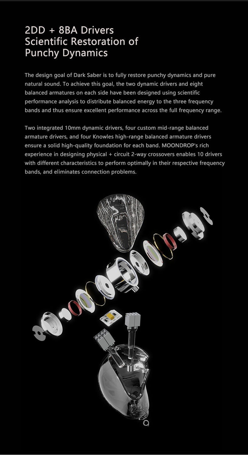 MOONDROP DARKSABER 2DD+8BA In-Ear Monitor