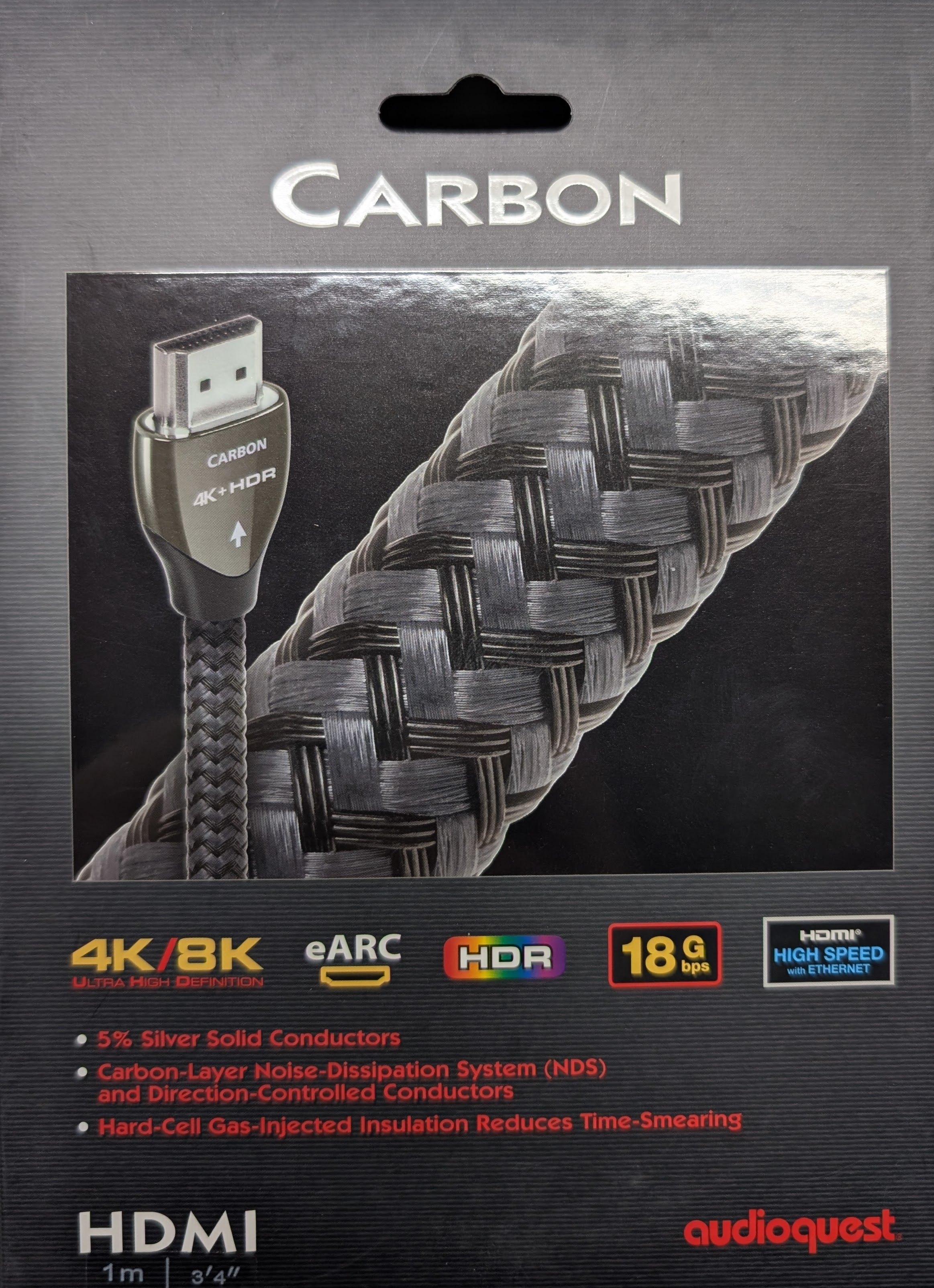 Audioquest Carbon eARC HDR High Speed HDMI cable (1m) (Open Box)