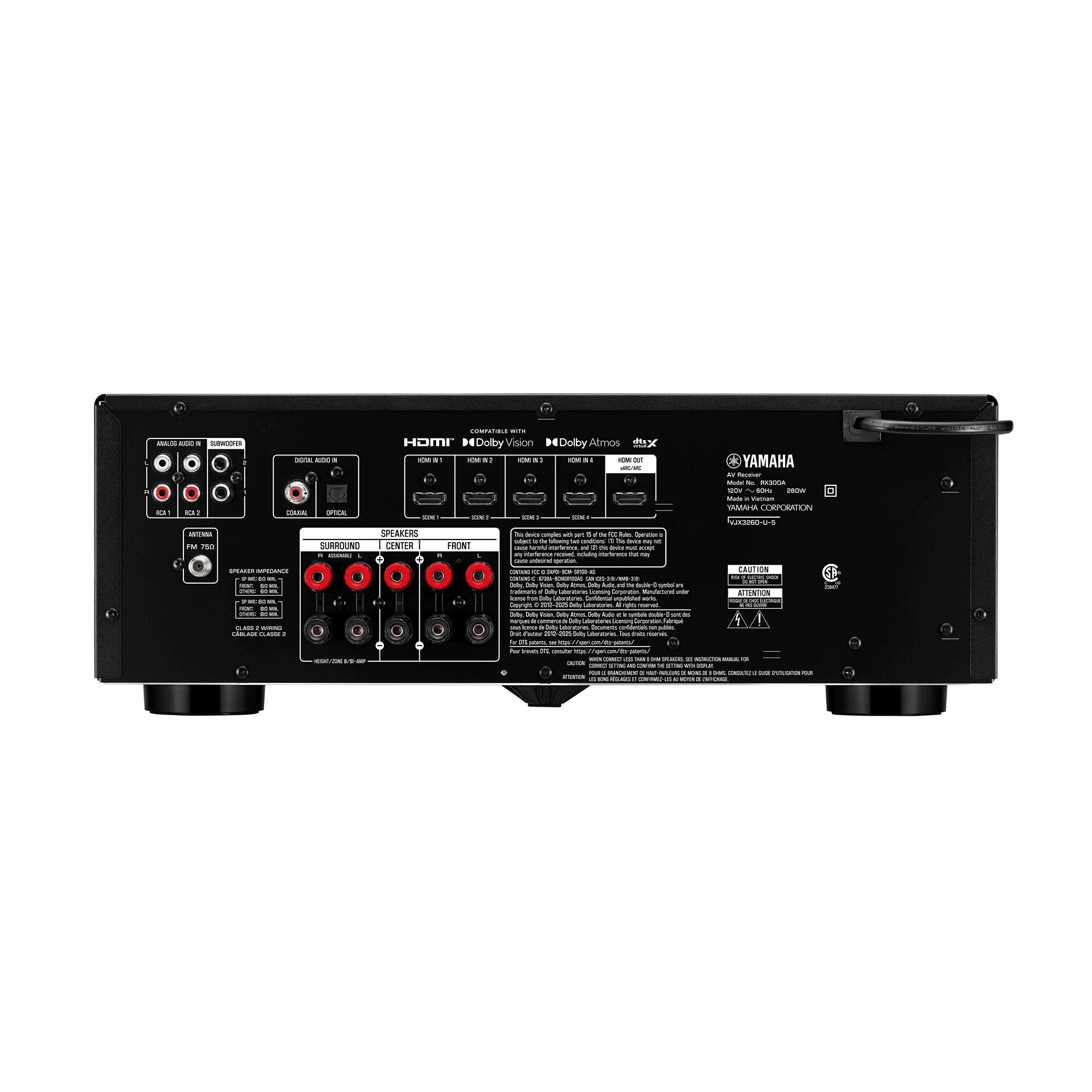 Yamaha RX300A 5.2-Channel Home Theater AV Receiver with Dolby Atmos